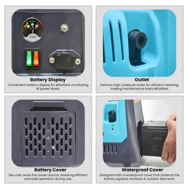 OEM Portable Double Motor Battery Sprayer With 12V x 14A Battery, High Pressure Pump & 10 Mtr Pipe, Perfect For Gardening & Pesticide Spraying (TP02) - Image 4