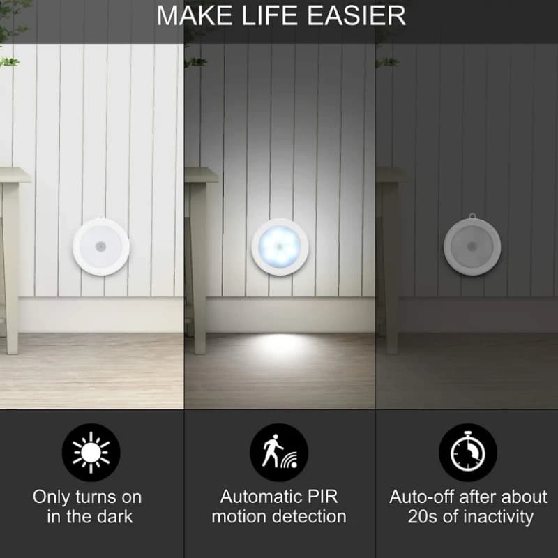 Round Shape 8 LED Motion Sensor Induction Led Light - Image 2
