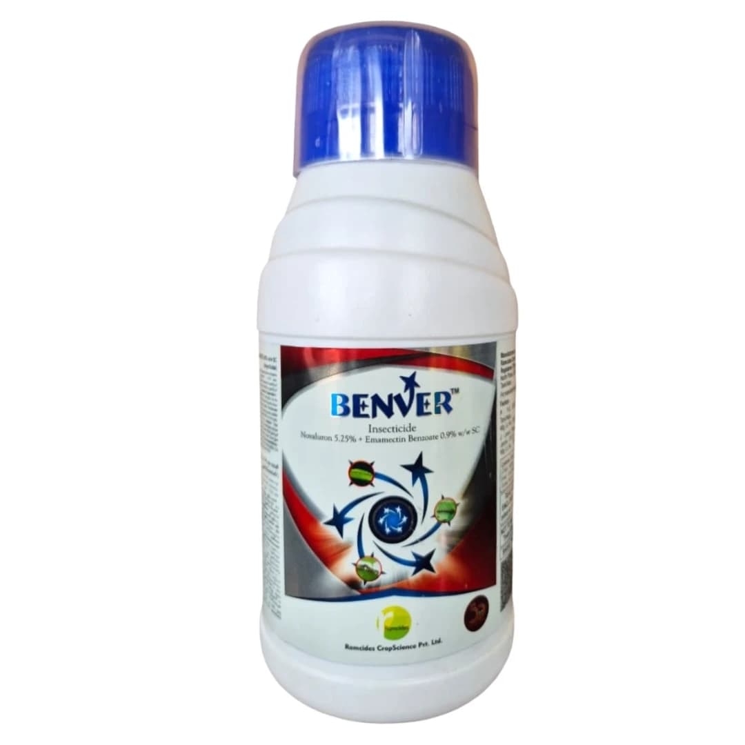 Ramcides BENVER Novaluron 5.25% + Emamectin Benzoate 0.9% SC Insecticide, Efficient For Lepidopteran Bollworms, Fruit Borers And Leaf Folders - Image 1
