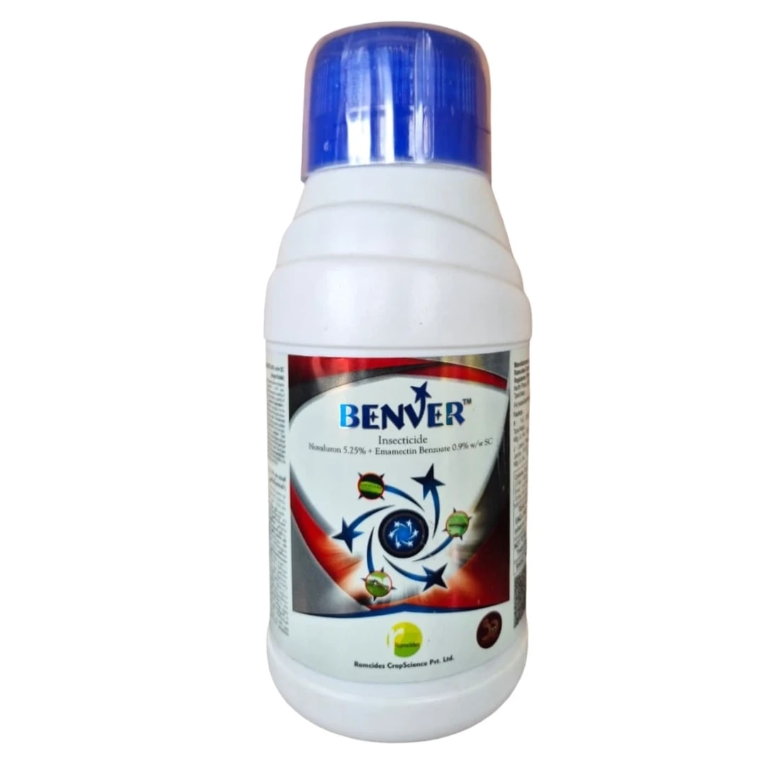 Ramcides BENVER Novaluron 5.25% + Emamectin Benzoate 0.9% SC Insecticide, Efficient For Lepidopteran Bollworms, Fruit Borers And Leaf Folders