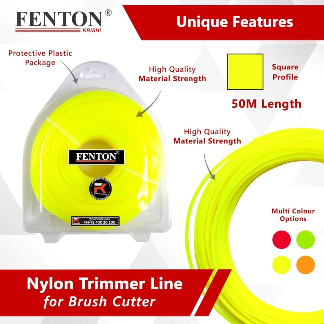 Fenton Krishi FKT-TL-50 Trimmer Line 50 Meter, Brush Cutter Fuel Grass Trimmer - Image 3