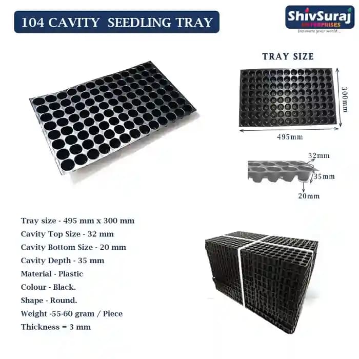 Shivsuraj 104 Cavity Seedling Tray, Round Shape Hole Germination Tray, For Sowing Seeds - Image 9