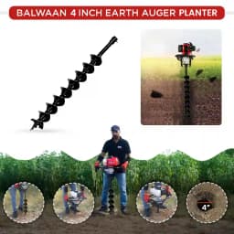Balwaan PT-4D Double Spiral Planter, 4 Inch Earth Auger, Heavy-Duty, Faster Drilling And Durable 2
