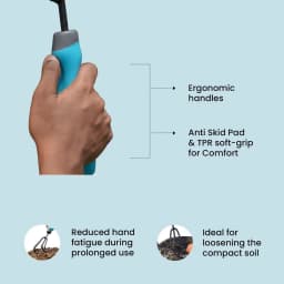 IFFCO Urban Gardens Cultivator 1 Pc, Gardening Tools For Home Garden, Carbon Steel Front With Soft Rubber Handle For Better Grip, Use For Hoeing 5