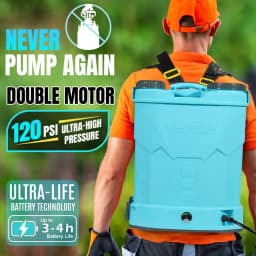 Neptune Model-13-Plus Knapsack Battery Sprayer, 12V 12Amp Double Motor, 20L Tank, Spray Gun up to 20 Ft Spray for Farming & Garden (Color May Vary) 2