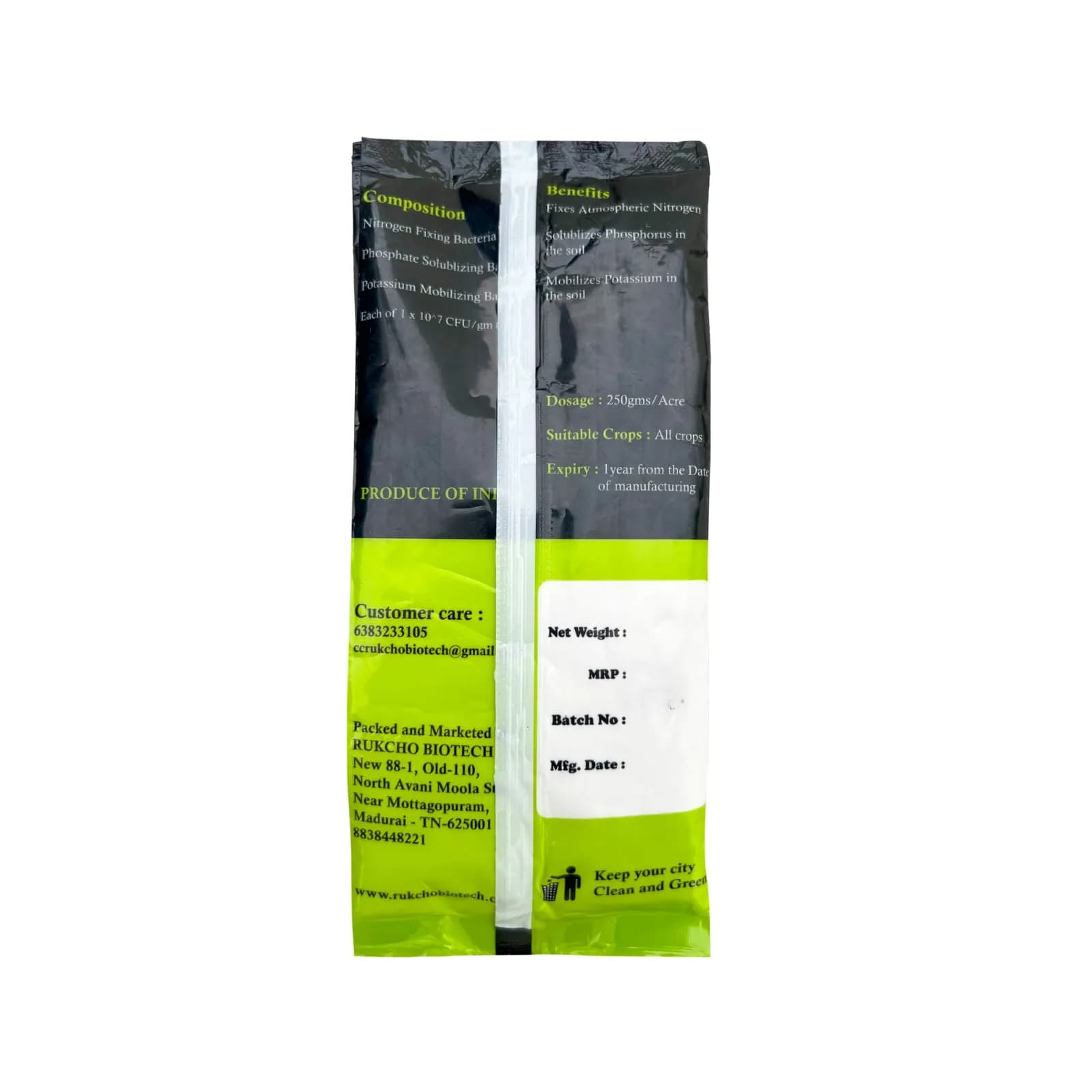 रॉयल फर्टिलिटी एनपीके बायोफर्टिलाइज़र कंसोर्टिया, जिसमें नाइट्रोजन, फॉस्फोरस, पोटैशियम, जिंक, सल्फर, आयरन और सिलिकन शामिल हैं। - Image 2