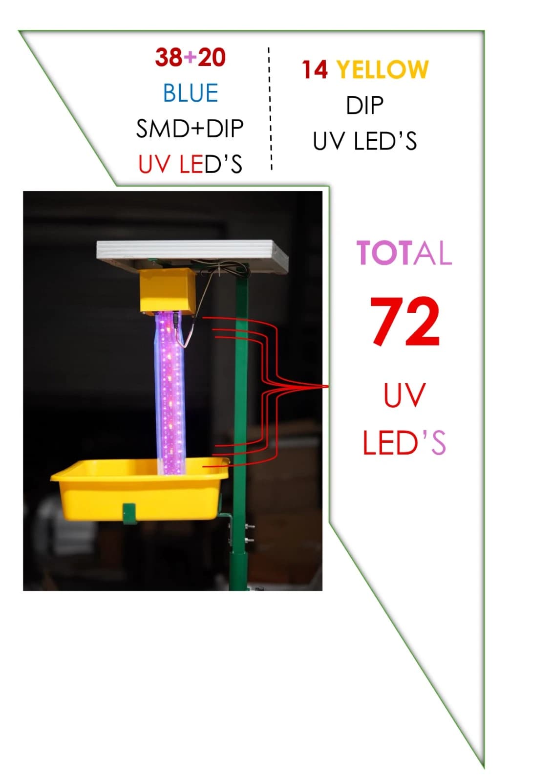 V-SAR Smart Solar Insect Trap 72 UV LED Automatic Pest Control Light - Image 2