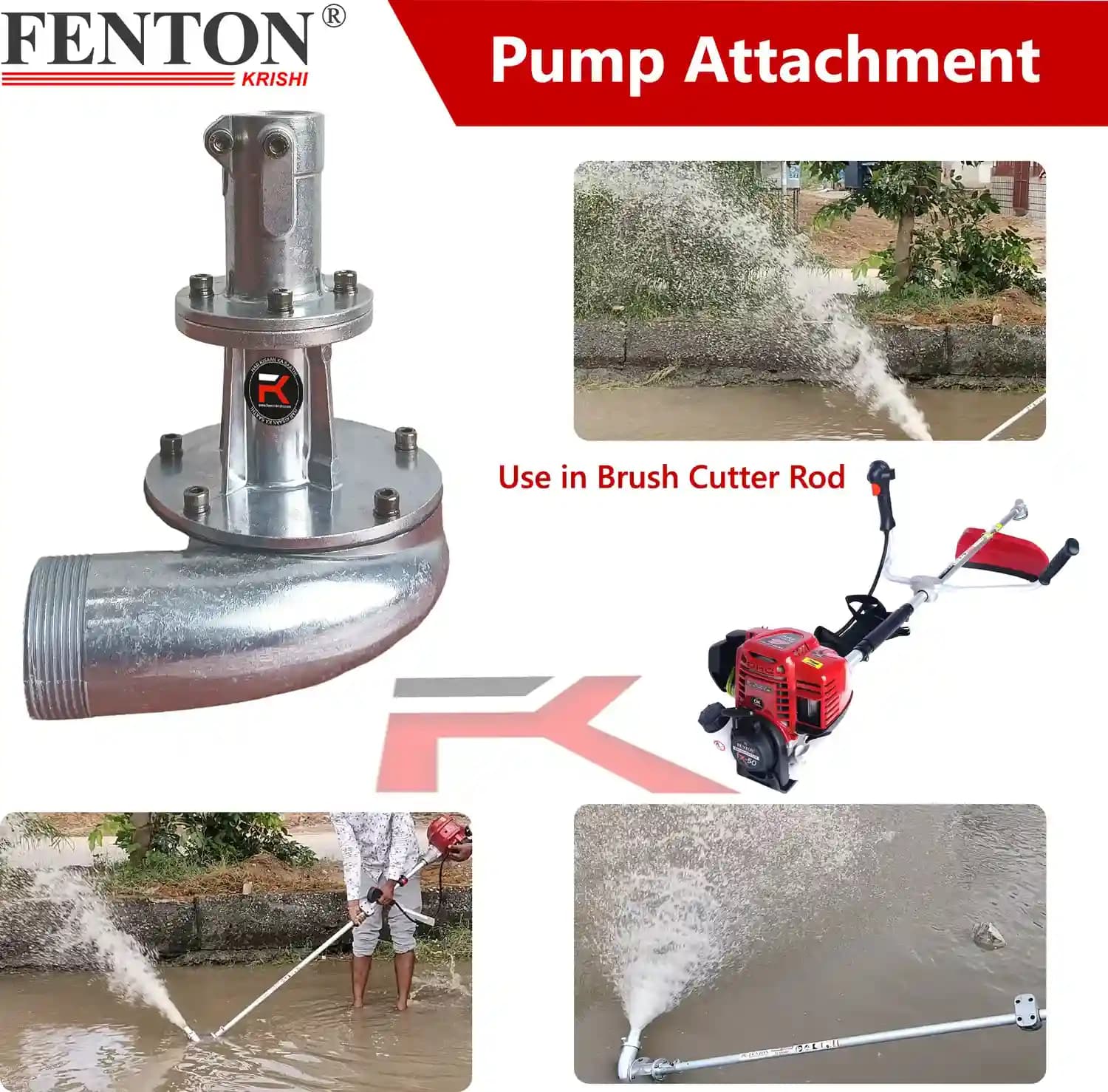 Fenton Krishi FTK-WPA-BC28 Water Pump Attachment For Brush Cutter 28MM Shaft, Grass Cutter Acessories - Image 5