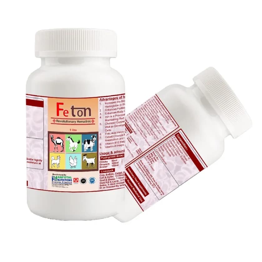 Feton Iron Tonic & Immunity Booster for Cow, Buffalo, Camel, Horse, Calf & Heifer, Goat & Sheep, Swine, Animal Feed Supplements - Image 2