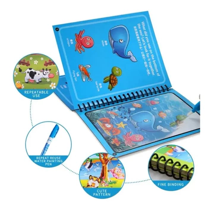 Magic Water Quick Dry Book Water Coloring Book Doodle With Magic Pen Painting Board - Image 6