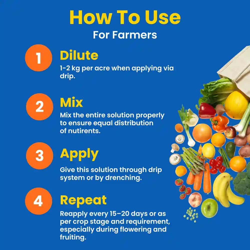 Utkarsh MKP (00:52:34) (Mono Potassium Phosphate) KH2PO4, 100% Water Soluble Complex Fertilizer, Best for Drip Irrigation - Image 5