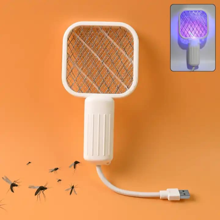 Rechargeable Electric Mosquito Swatter Racket with Built In UV Light Trap And USB Charging, 2 In 1 Insect Killer For Home and Outdoor Use - Image 2