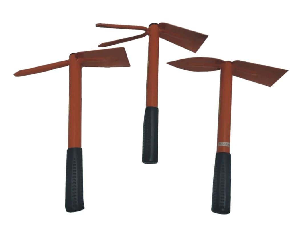 UNISON Hoe with 12 Inch Handle , Includes Hoe Single Prong, Hoe Fork and Hoe Trowel