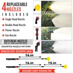 Neptune Model-25 Battery & Manual 2 in 1 Knapsack Sprayer 12V x 12Amp, 20L Tank, Telescopic Lance with 4 Nozzles for Farming & Garden (Color May Vary) 3