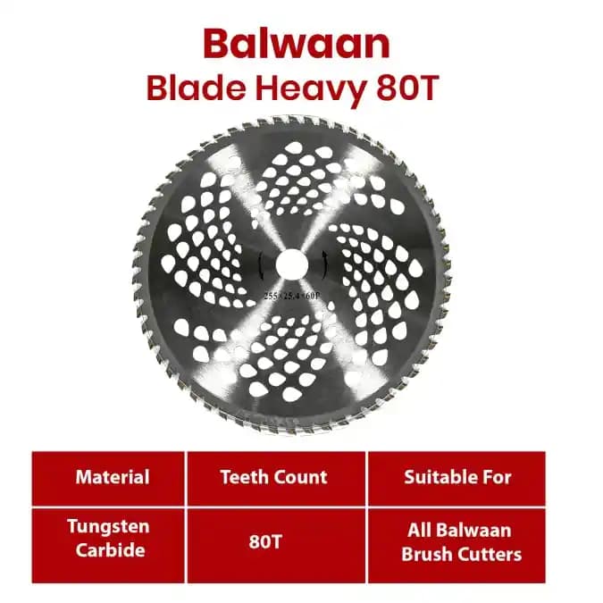 Balwaan Heavy 80 Teeth TCT Blade for Brush Cutter, Crop Cutter Attachment, Heavy Duty Blade, Suitable for All Type of Brush Cutter - Image 2