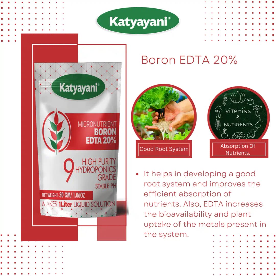Katyayani Boron 20% EDTA Micronutrient Fertilizer, Hydroponics Grade, Water-Soluble and Enhanced Nutrient Uptake - Image 4