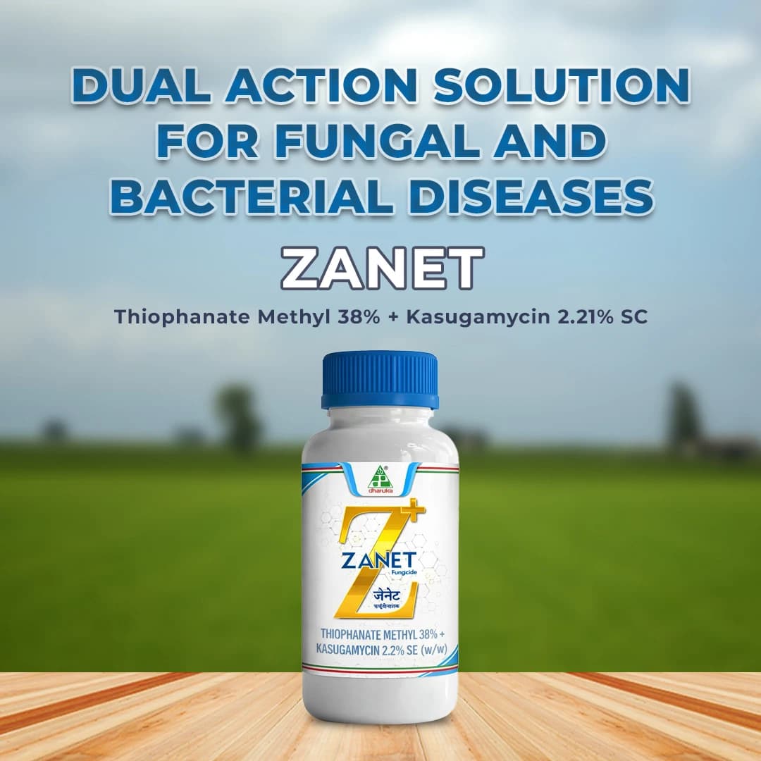 Dhanuka Zanet Fungicide - Thiophanate Methyl 38% + Kasugamycin 2.21% SC - Image 2