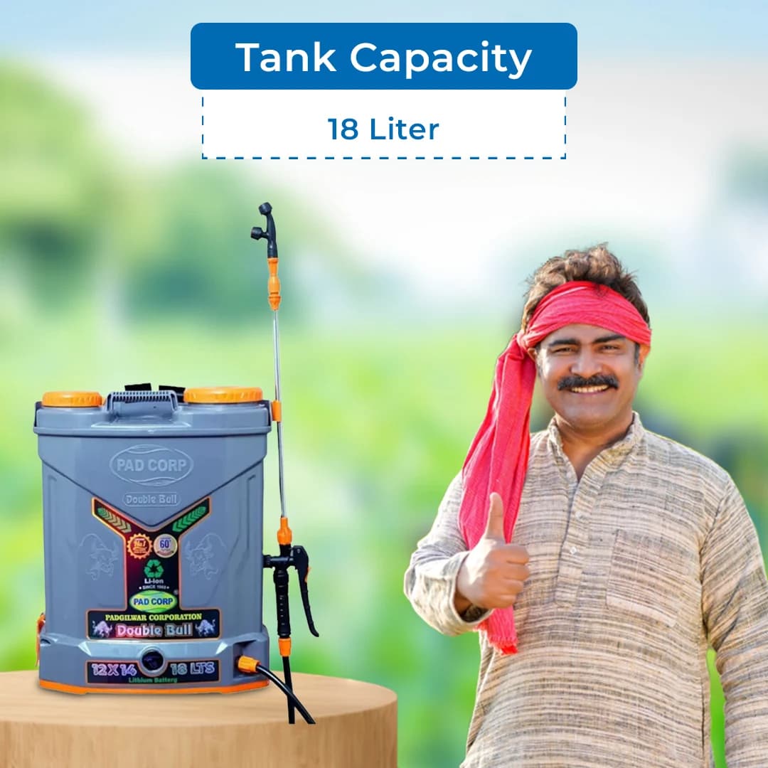 Pad Corp Lithium-Ion Double Bull 12 V X 14 Amp, Double Motor Sprayer, 18 Ltr Tank Capacity, 1.7 Ah Fast Charger, Free 9 Watt Led Bulb - Image 5
