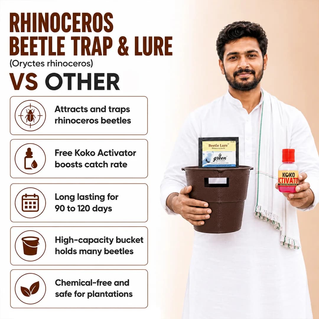 గ్రీన్ రెవల్యూషన్ రైనోసెరస్ బీటిల్ ట్రాప్ & ల్యూర్ విత్ KOKO యాక్టివేటర్ - Image 9