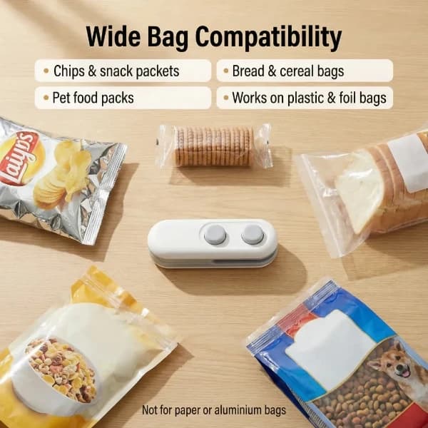 2 In 1 Mini Bag Sealer & Cutter, USB Rechargeable Food Storage Sealer - Image 5