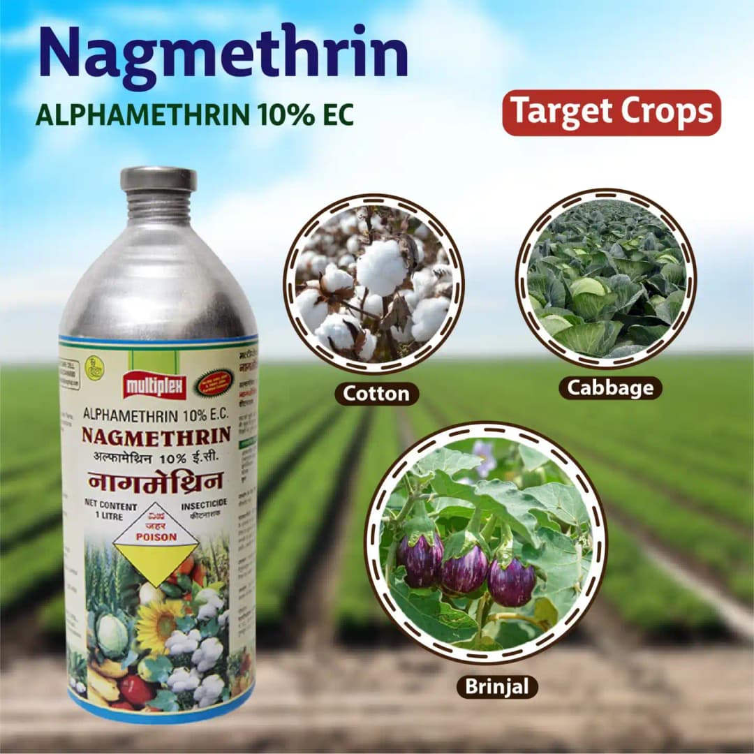 Multiplex Nagmethrin Alphamethrin 10% EC Insecticide, Use For Cotton, Cabbage, Okra, Brinjal, Sugarcane, Wheat and Sunflower. - Image 3