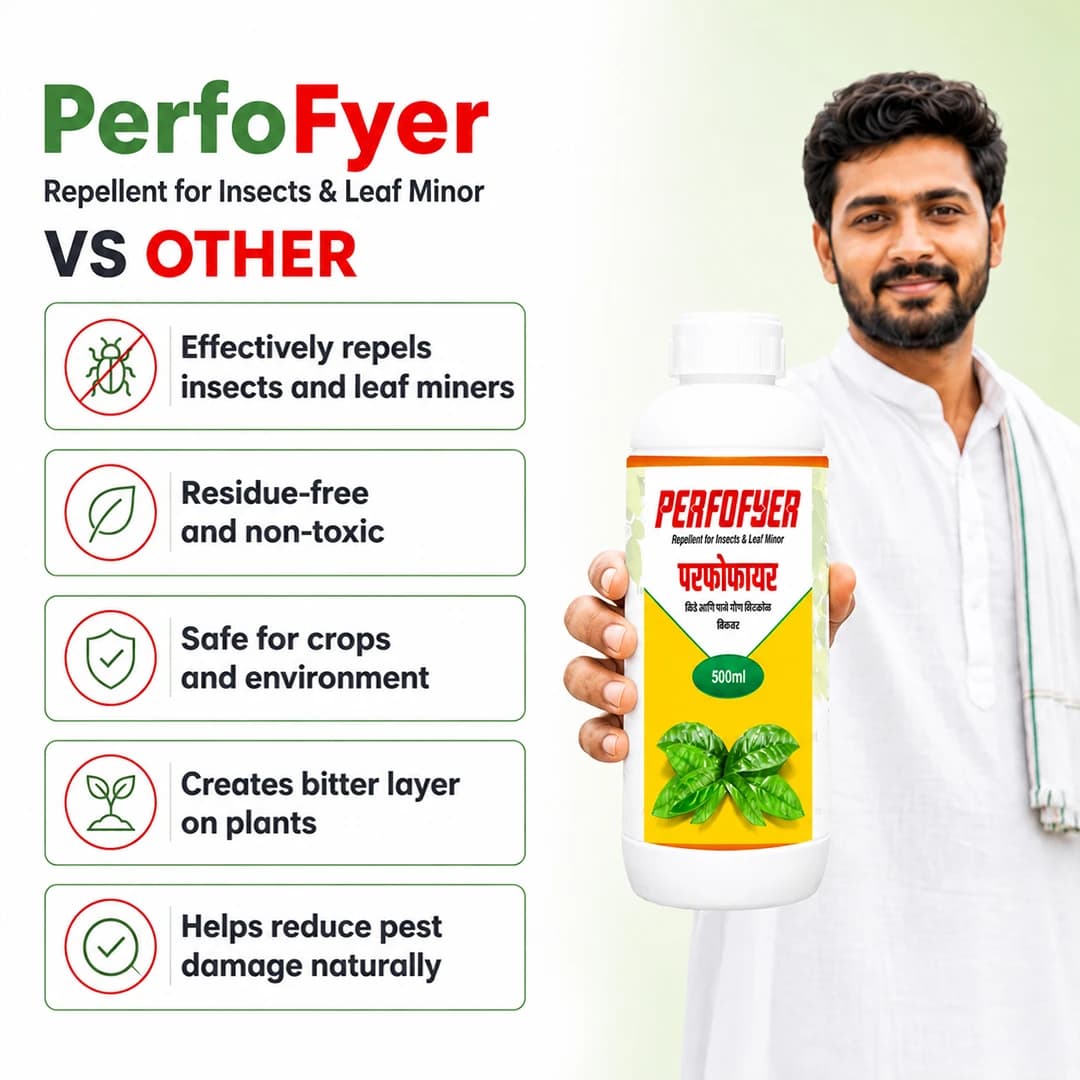 Perfofyer Insect Pest Repellent & Leaf Miner Controller, Bitter compounds 5% Water 95%, Safe Products, Non-Toxic , Residue Free Products. - Image 2