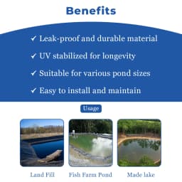 मिपाटेक्स एचडीपीई प्लास्टिक जियोमेम्ब्रेन ब्लैक फिश पॉन्ड लाइनर शीट 300 माइक्रोन, यूवी स्थिर 4