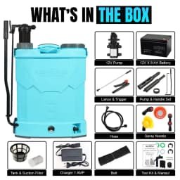 Neptune Model-21 2 in 1 Battery And Manual Sprayer, 12V x 8Amp, 20L Tank, Telescopic Lance, 4 Nozzles, Ideal For Agriculture & Garden (Color May Vary) 7