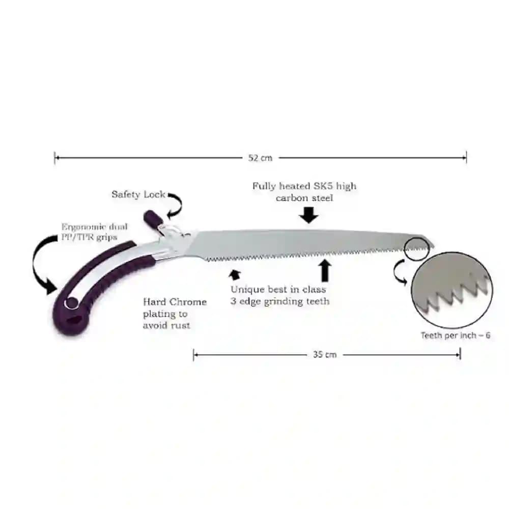 Radhe Pruning Saw 21 Inch Sk95 Steel Foldable Saw, 3-Sided Teeth For Fruit Trees And Branches - Image 12