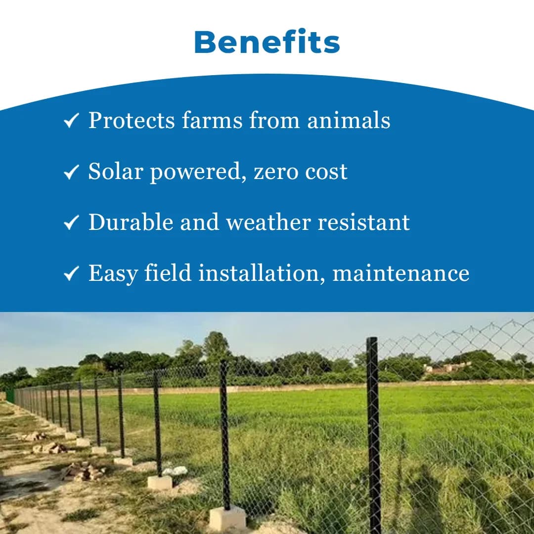 Kamal Agrotech Zhatka Machine Solar Fence Protector Kit, With Solar Panel, Battery, Siren, Insulator, 50 Acre Coverage - Image 4