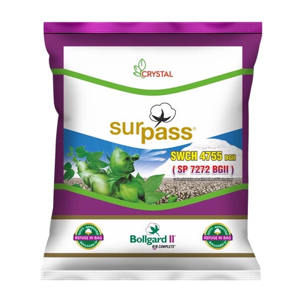 Crystal Surpass SP 7272 (SWCH 4755 BG-II) Hybrid Cotton Seeds, Medium Maturity (475 Gm) - Image 1