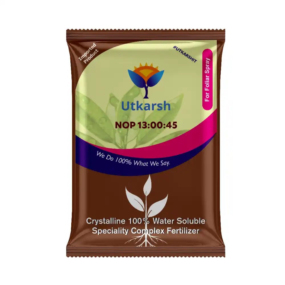 Utkarsh NOP 13:00:45 (Potassium Nitrate) KNO3 (100% Water Soluble Complex Fertilizer), Best for Drip Irrigation