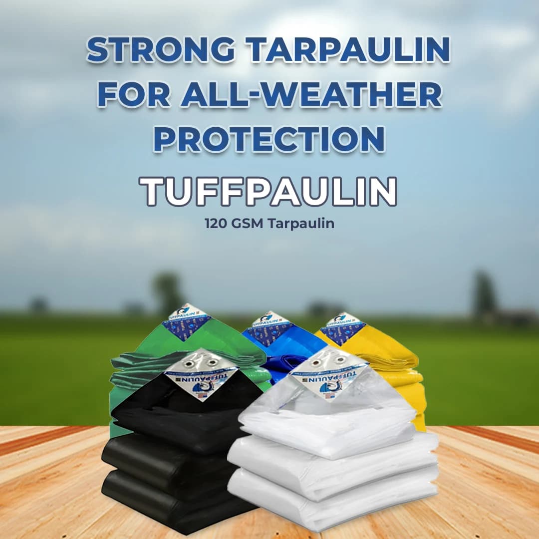 TUFFPAULIN - 120 GSM Tarpaulin (Tirpal, Tadpatri, Tharpai) Thadika Resistant, 100% Waterproof With 6 Layer MLCL 3D Rib Technology. - Image 2