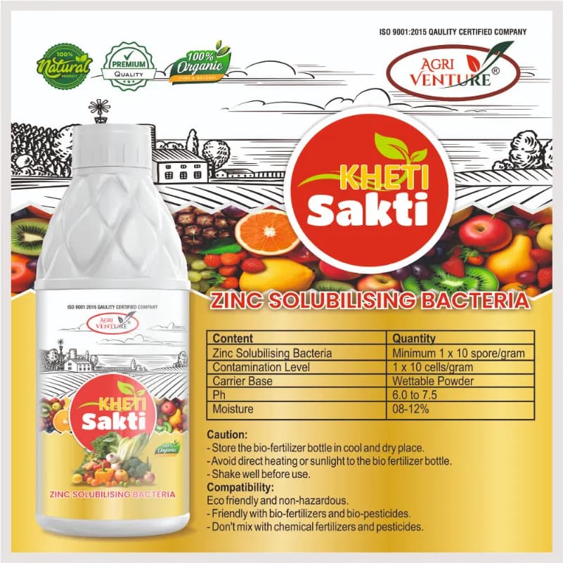 AgriVenture KHETI SAKTI ZSB Zinc Solubilizing Bacteria, Bacterial Products, Use for Paddy, Wheat, Pulses, Citrus, Pomegranate, And Ginger - Image 4