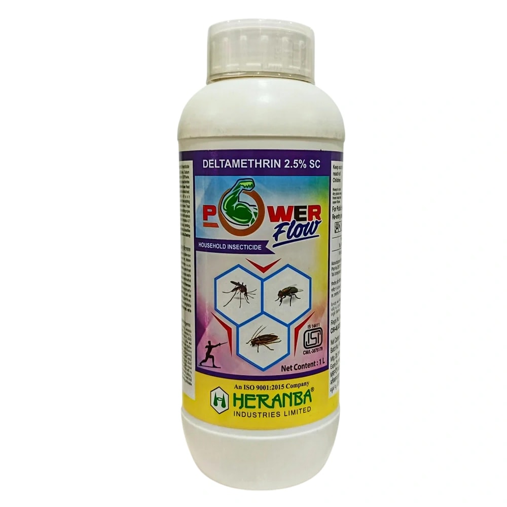 Heranba PowerFlow Deltamethrin 2.5% SC Insecticides, Can be used with residual spray for insects like mosquitos, spiders, Housefly.