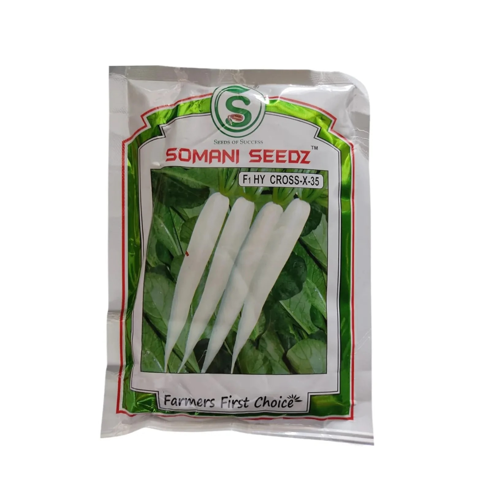 Somani Cross X-35 F1 Hybrid Radish Seeds, Fast Growing Variety With Long, Smooth White Roots