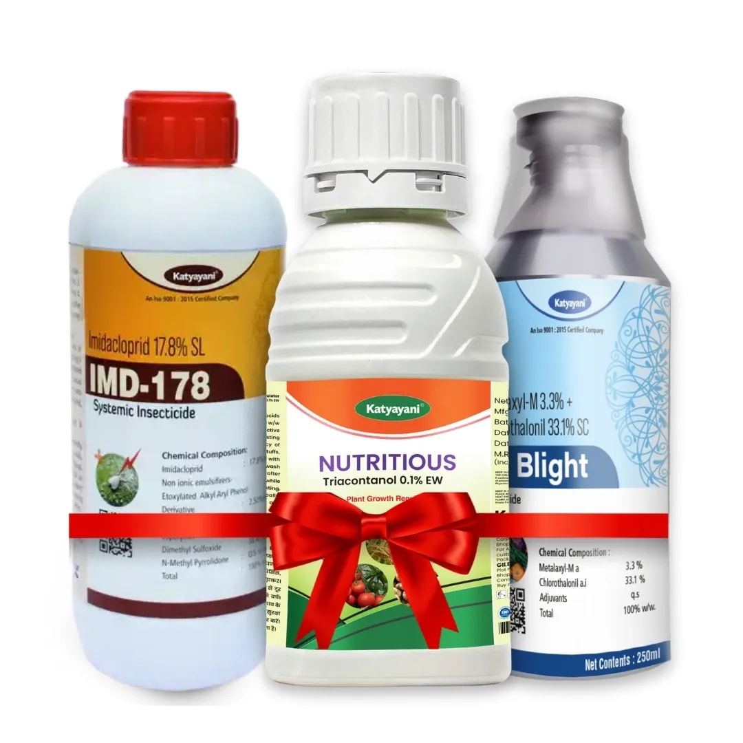Katyayani Watermelon Suraksha Combo, Complete Crop Protection And Growth Solution (IMD-178 100ml, Dr. Blight 250ml, and Nutritious 250 ml)