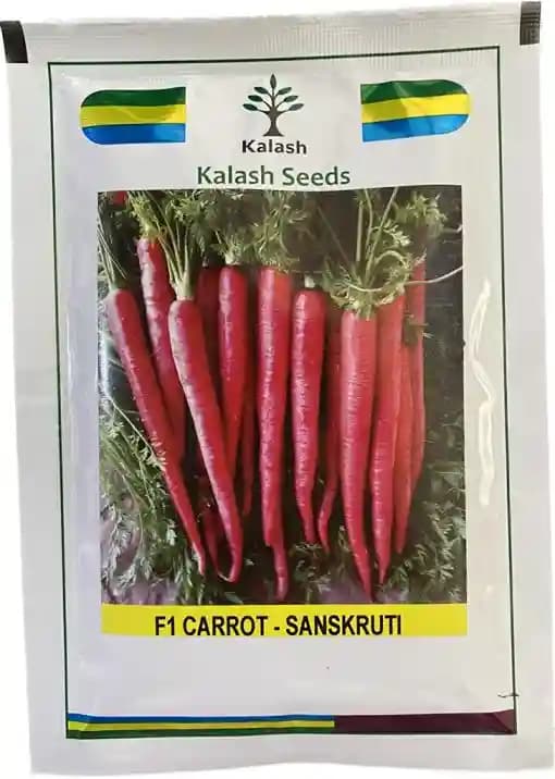 Kalash F1 Hybrid Sanskruti KSP 1443 Carrot Seeds, Uniform Long Smooth Shape