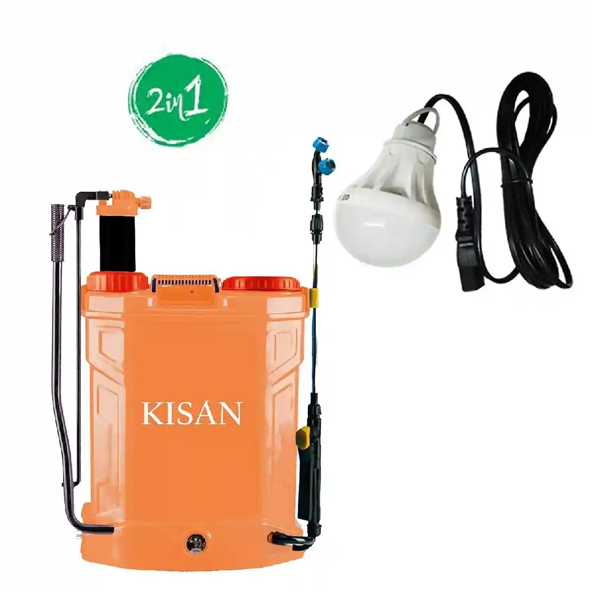 FarmEarth Kisan 2 In 1 Battery and Hand Operated Spray Pump 12V x 8A Battery (20L Tank) With LED Bulb - Image 1