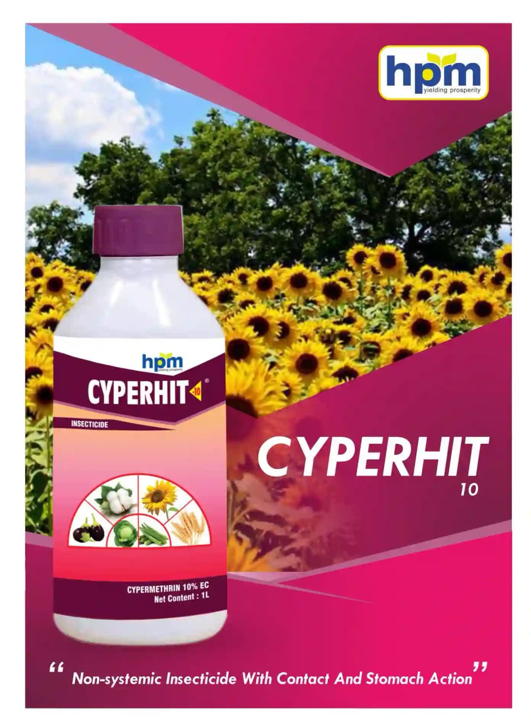 Hpm Cyperhit-10 Cypermethrin 10% EC Insecticide, Effective For Bollworms, Borers And Pests - Image 2