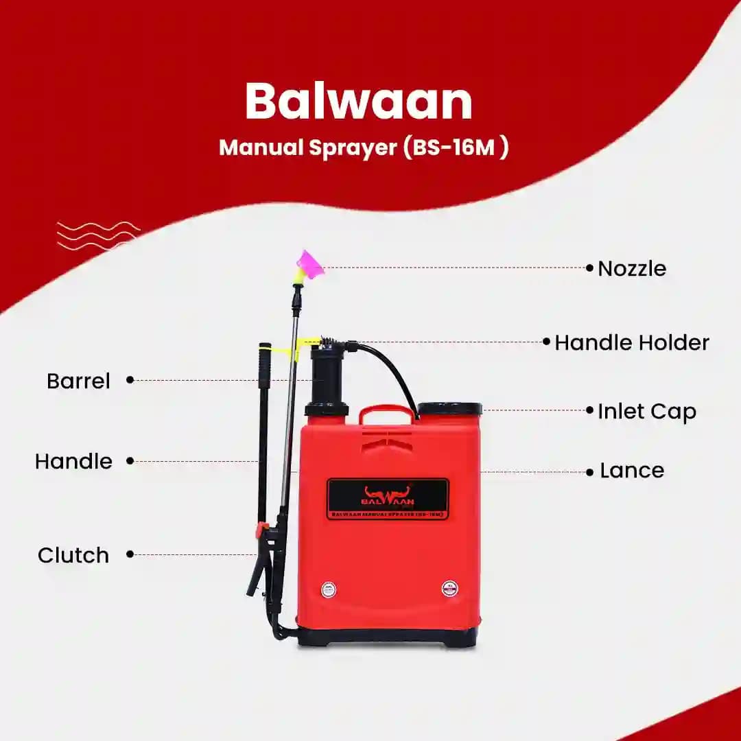 Balwaan BS-16M Manual Sprayer, Use for Pest Control In Garden and Agriculture, 16 L Tank Capacity - Image 2