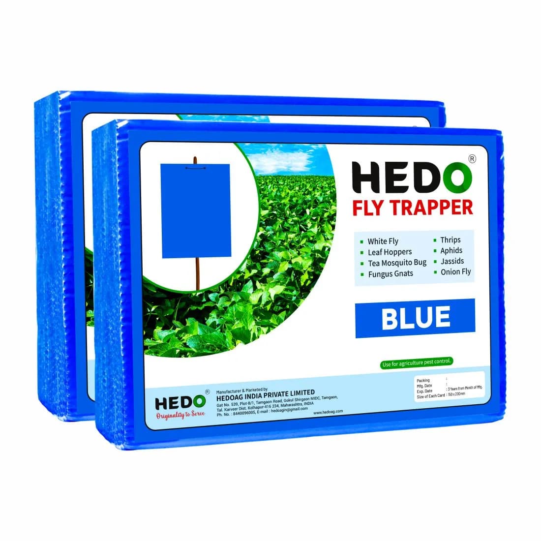 HEDO Eco A5 Size Blue Sticky Trap For Thrips, Aphids, Jassids & All Harmful Flying Insects, Best For Organic Vegetable And Fruits Farming Pest Control - Image 3