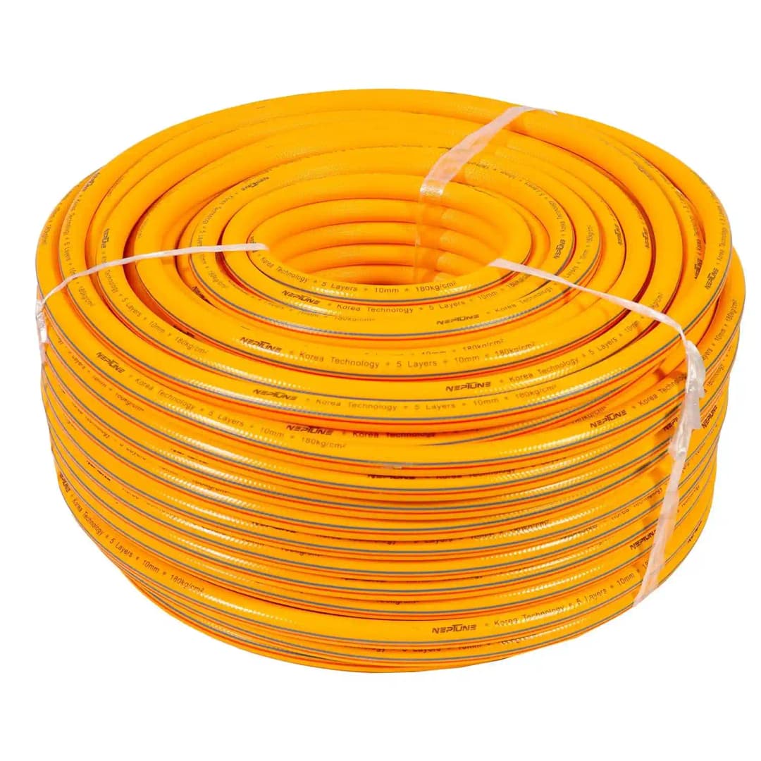 Neptune 10 MM-100 MTR Heavy Duty 5 Layered PVC High Pressure Hose Pipe, Korean Technology, Ideal for Agriculture