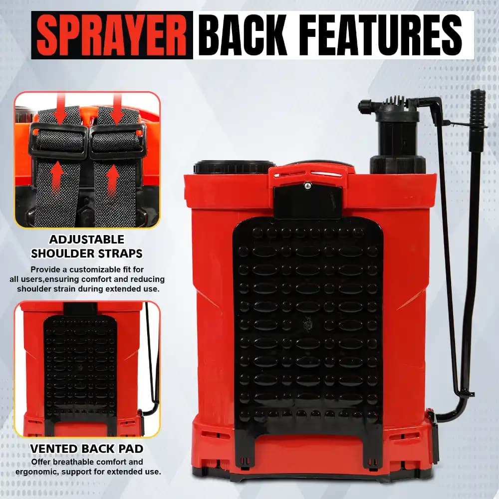 Neptune Model-25 Battery & Manual 2 in 1 Knapsack Sprayer 12V x 12Amp, 20L Tank, Telescopic Lance with 4 Nozzles for Farming & Garden (Color May Vary) - Image 6