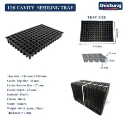 शिवसूरज 126 कैविटी सीड्लिंग ट्रे, वर्गाकार छेद वाली अंकुरण ट्रे, नर्सरी ट्रे, बीज बोने के लिए। 7