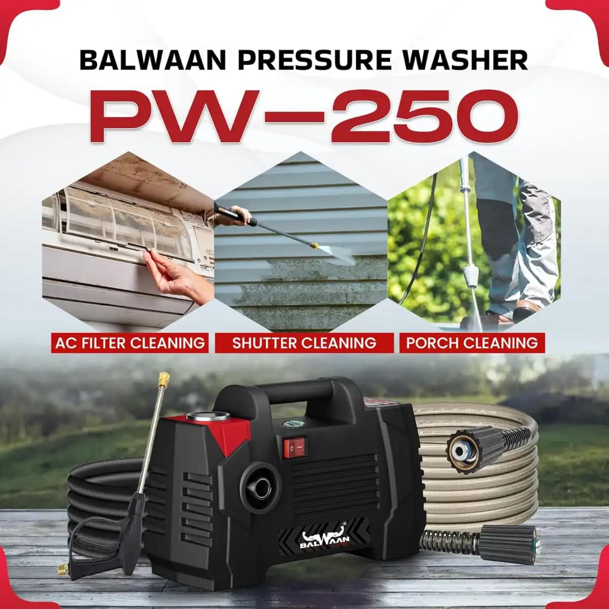 Balwaan PW-250 Pressure Washer - 120-150 Bar Rated Pressure, 1800Watt - Image 6