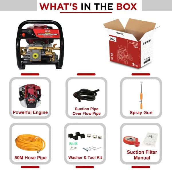 Balwaan BPS 35 Portable Power Sprayer, 4 Stroke Petrol Engine, Used For Spraying Liquid Solutions In Mostly Agricultural & Gardening Area - Image 3