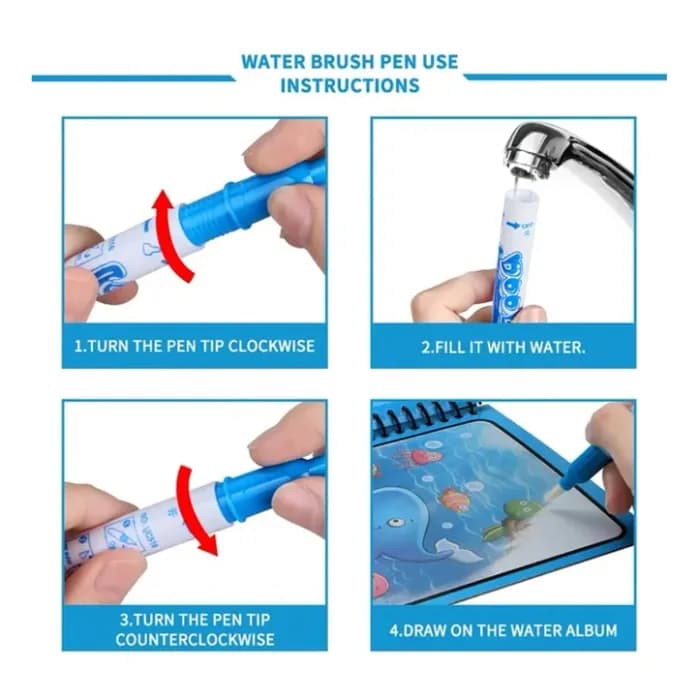 Magic Water Quick Dry Book Water Coloring Book Doodle With Magic Pen Painting Board - Image 7
