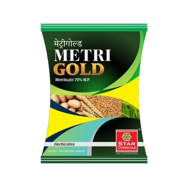 Startek Chemicals Metrigold Metribuzin 70% WP. Systemic and Contact Herbicide For Controlling Weeds, Can be used Pre and Post Emergence. - Image 1