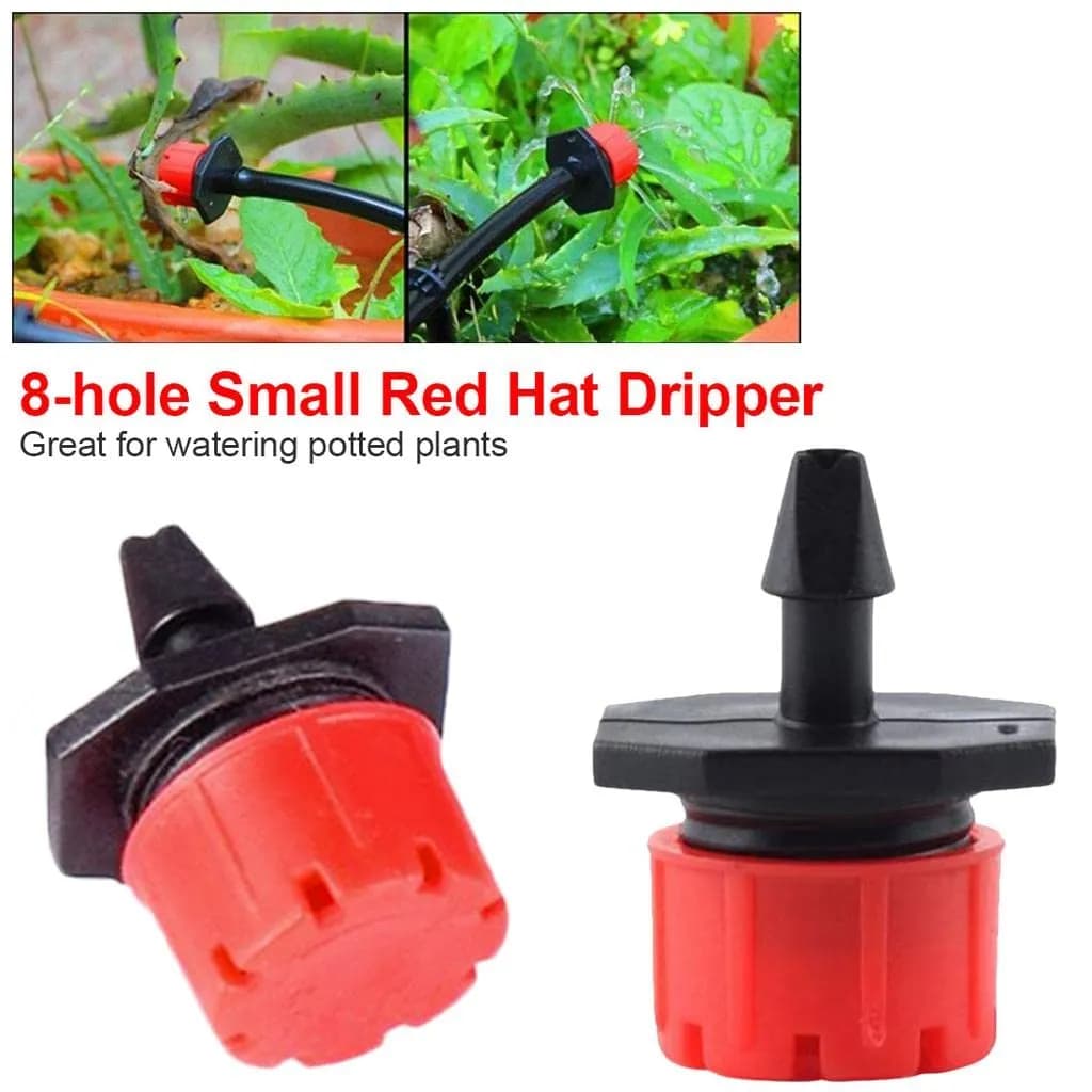 Radhe Adjustable Irrigation Dripper Sprinklers, Emitters For Drip Irrigation System, Red-Black - Image 6
